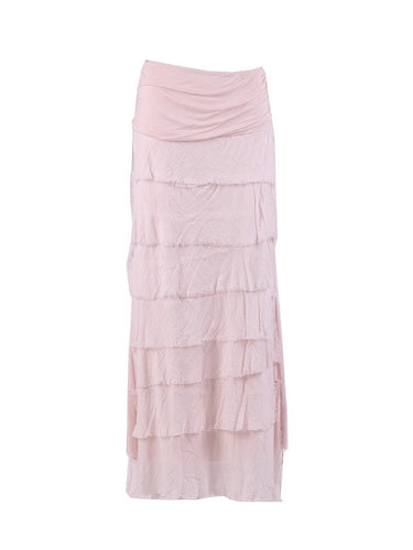 Blush Silk Fringe 'Ilaria' Skirt