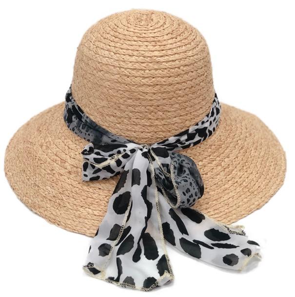 Raffia Leopard Sun Hat