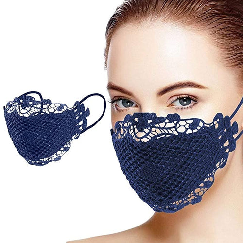 Navy Lace 'Couture Collection' Face Mask