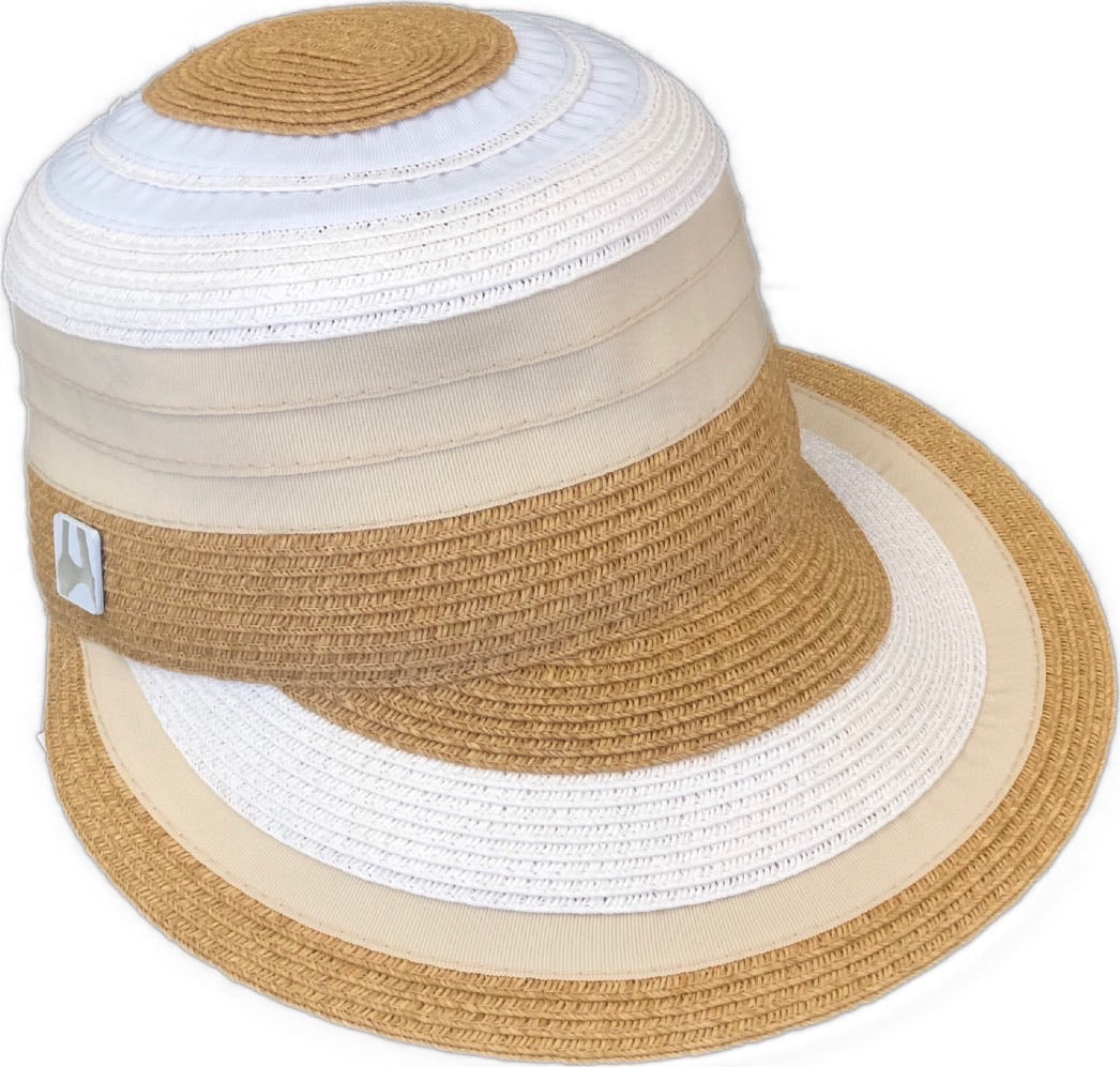 White Ribbon Travel Visor Hat